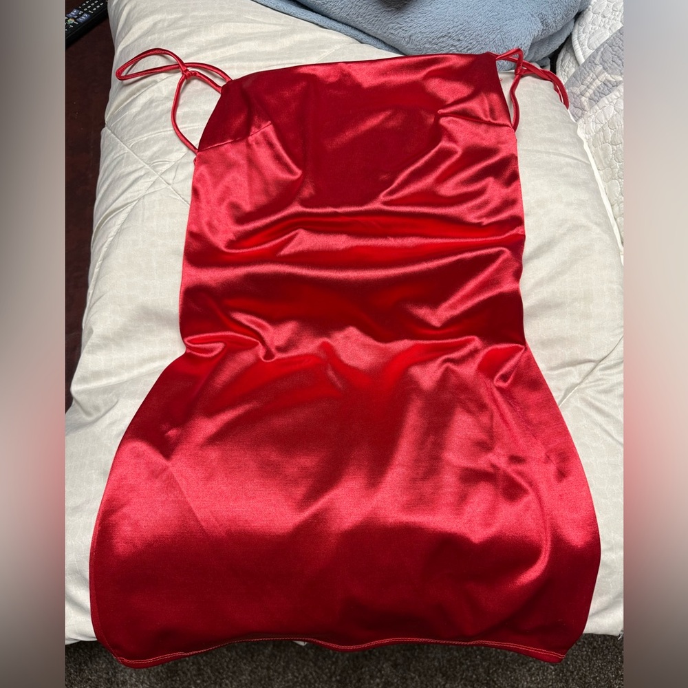Flirty Red Satin Dress
